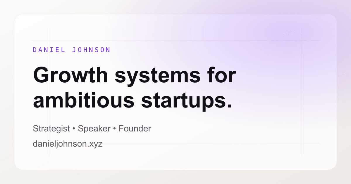 Fractional CMO for AI & B2B SaaS Startups | Daniel Johnson
